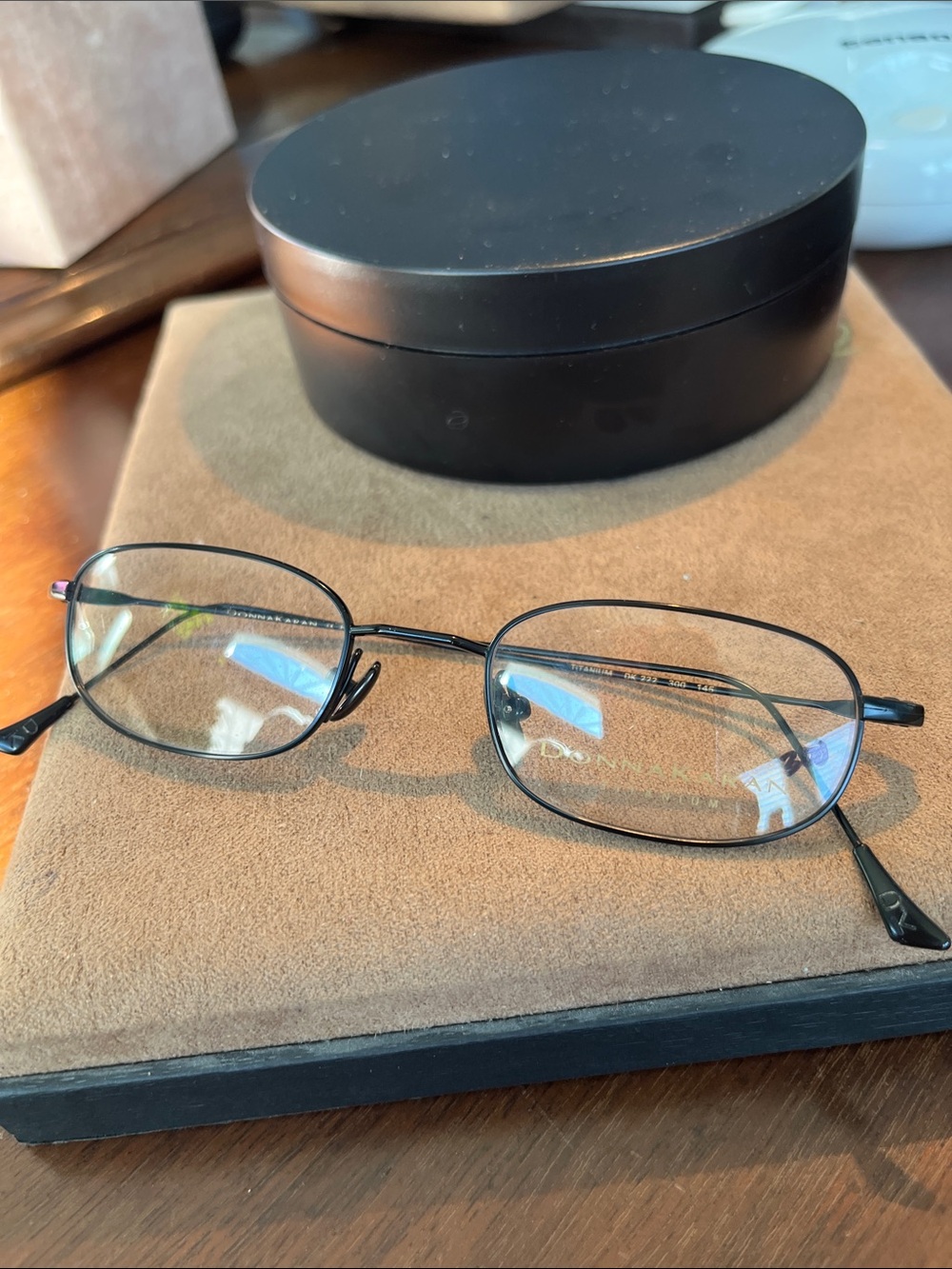 Donna Karan DK 222 vintage unisex Black Titanium Rectangle frames “New”